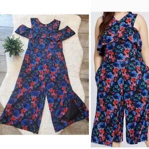 RACHEL Rachel Roy Cold Shoulder Floral Jumpsuit, Size 14W